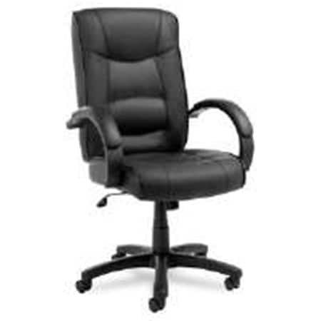 Finefabrics ALESR41LS10B Strada Series High Back Swivel Tilt Chair Black Leather Upholstery FI927017